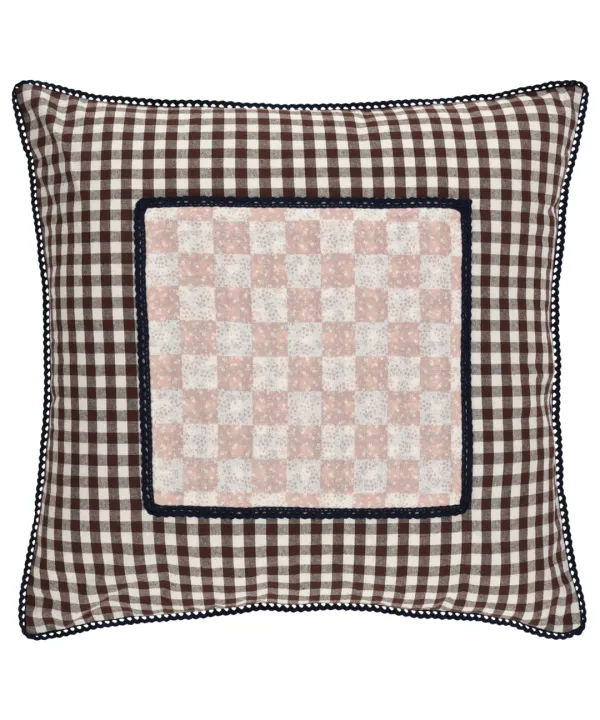 PATTERN LACE CUSHION BROWN