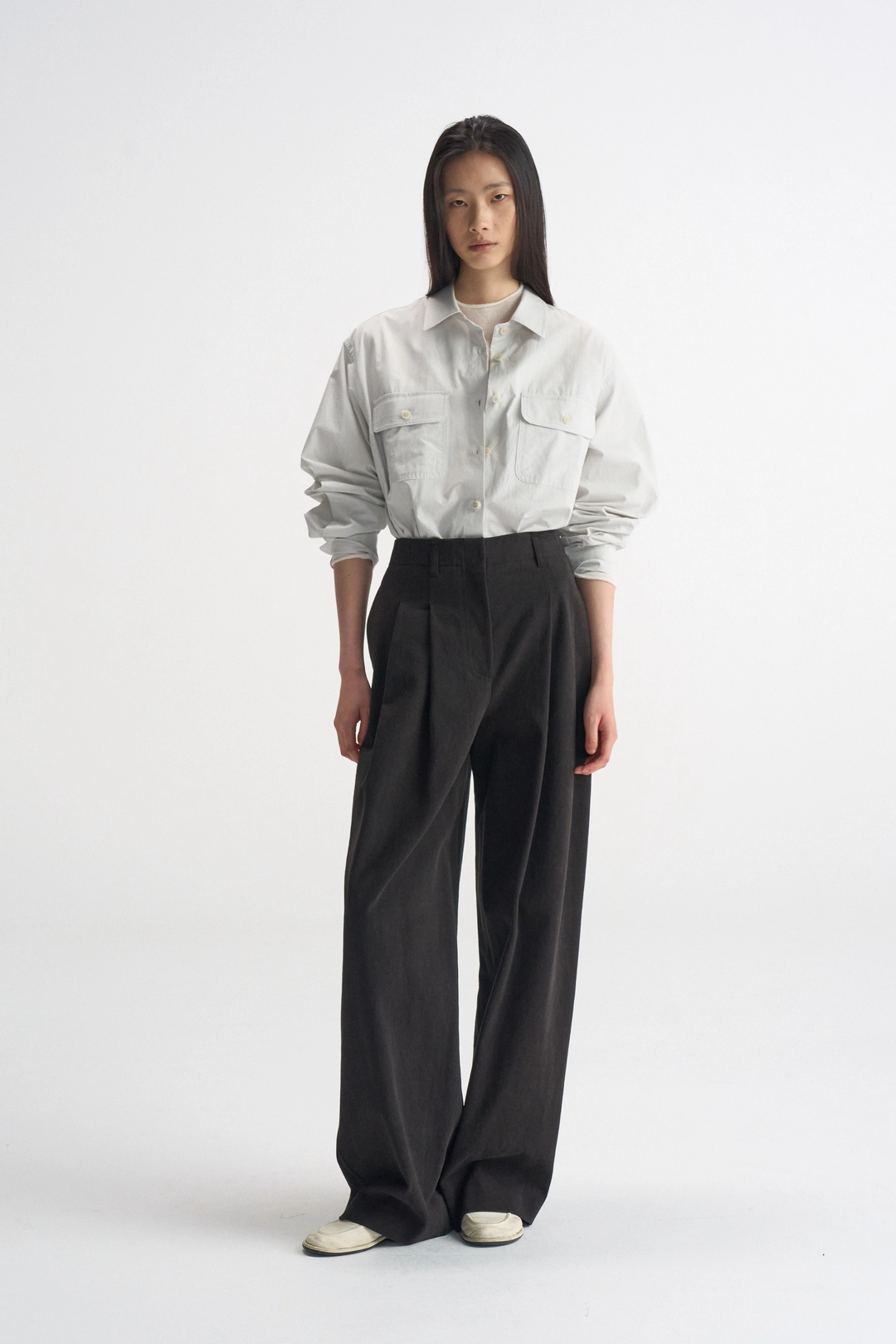 레이스 Double Pocket Work Shirt_Light Gray 상품 이미지 1