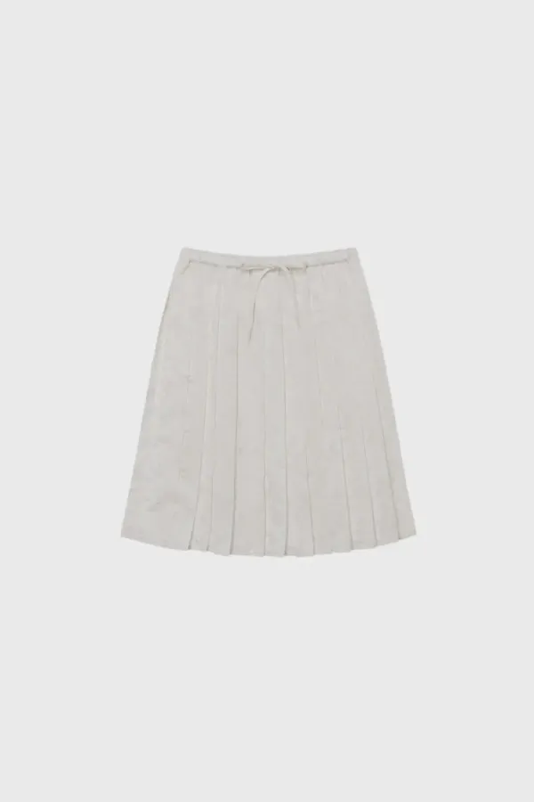 Jacquard pleated skirt (white / black)