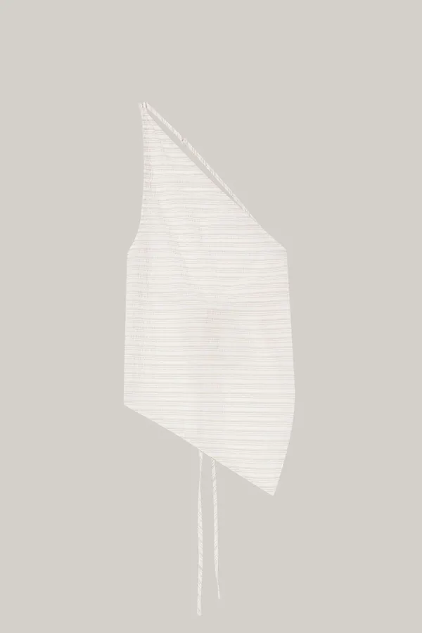 One Shoulder Sleeveless (brown stripe)