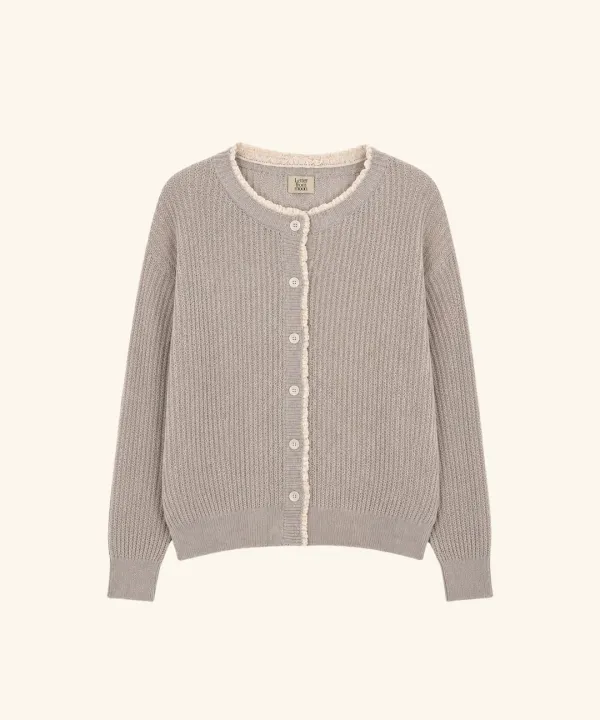 Poff Lace Wool Cardigan (Gray)