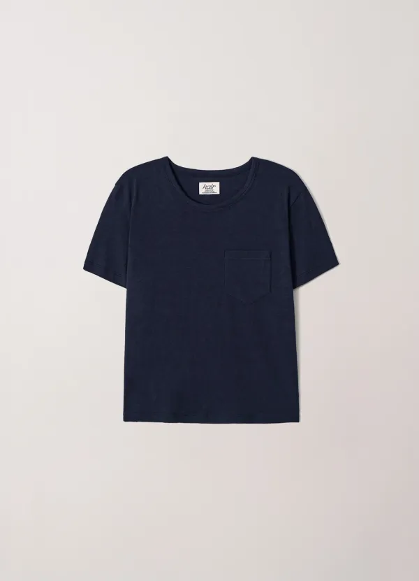 2nd / Pocket Slub Half Sleeve tee (Navy)