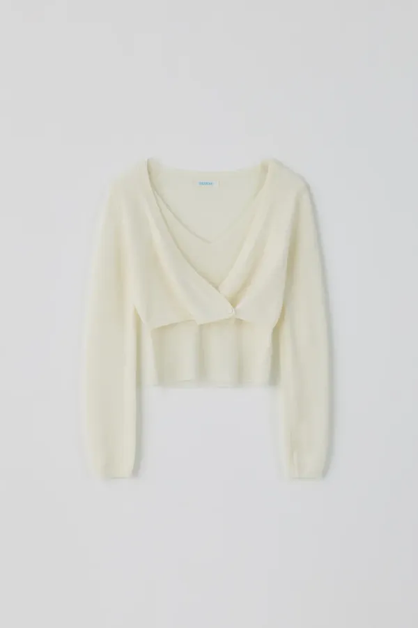 (2nd re-stock) T/T Lisse sleeve set up cardigan (ivory)