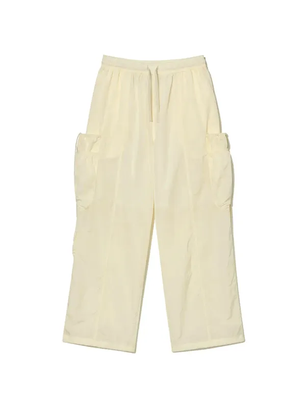 Shirring Pocket Pants Pale Yellow