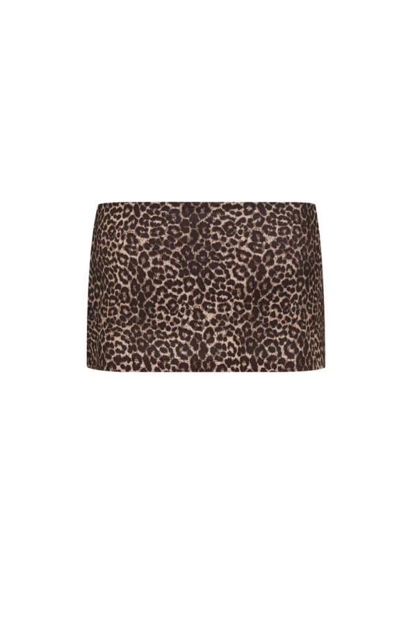 LEOPARD JERSEY SKIRT PANTS (BROWN)