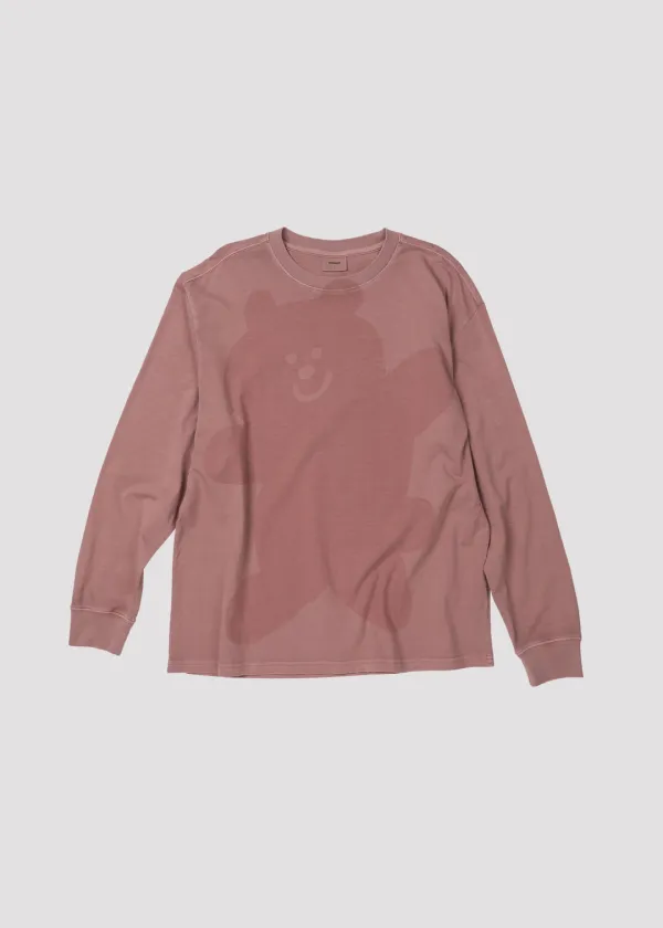 PIGMENT LONG SLEEVE T SHIRT BEAR PINK