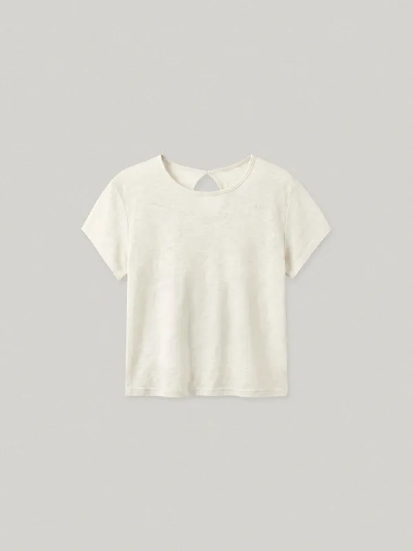 HAN SHEER CAP SLEEVE  T-SHIRT - IVORY한 시어 캡 슬리브 티셔츠