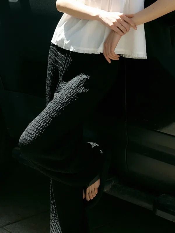 TEXTURE SAROUEL BANDING PANTS_2COLOR