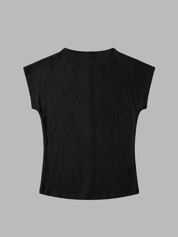 ELIN WRINKLE BLOUSE TOP_BLACK