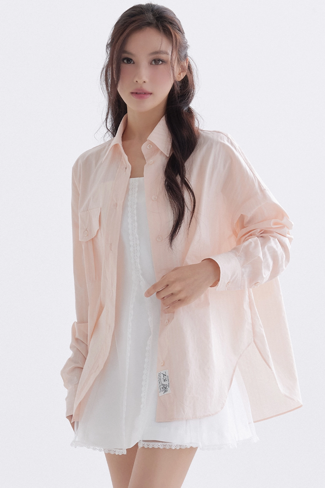 더티스 Air Stripe Pocket Shirt (Light Salmon) 상품 이미지 2