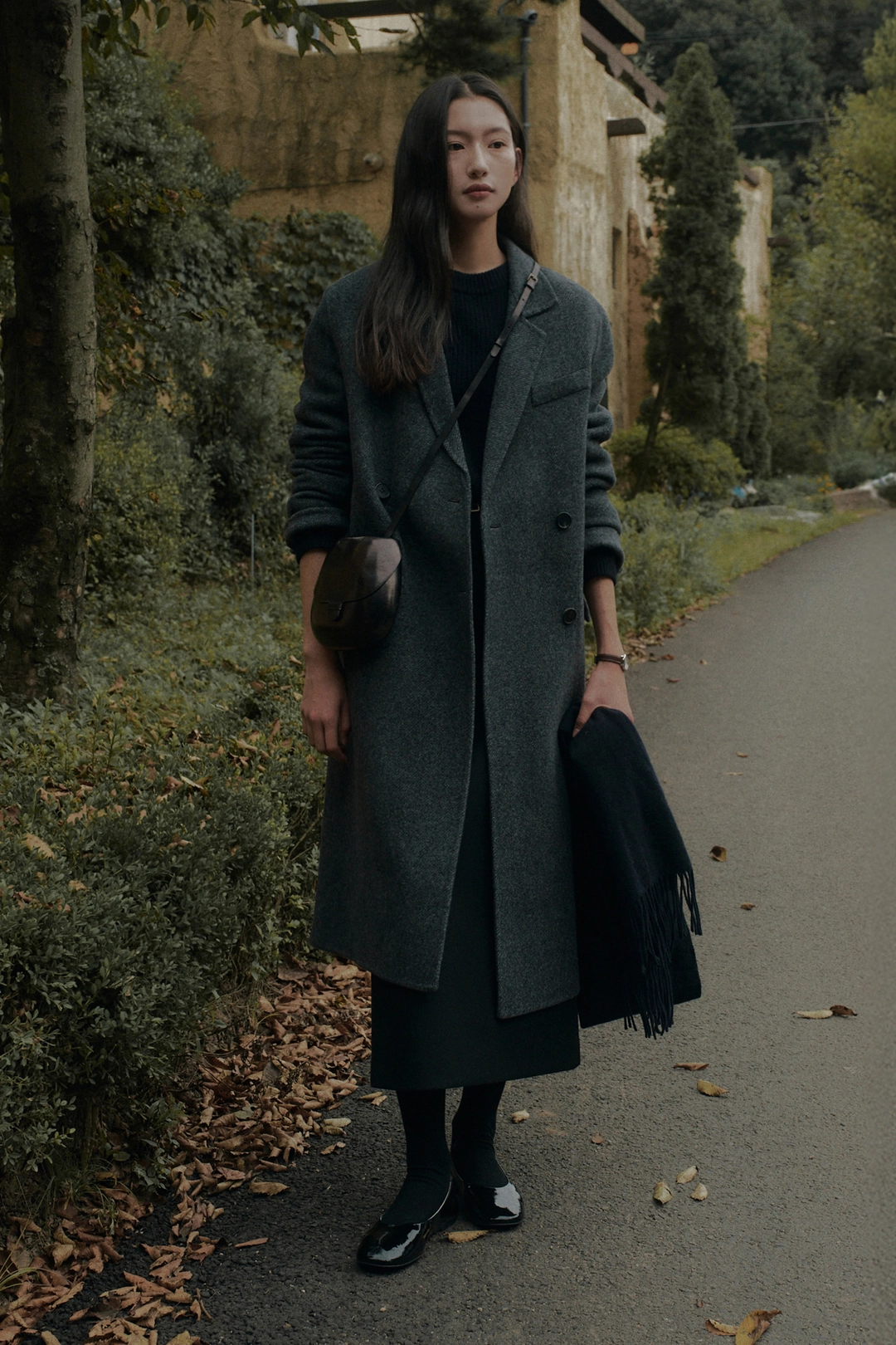 세이지먼트 WOOL TWILL HANDMADE DOUBLE LONG COAT_CHARCOAL 상품 이미지 2