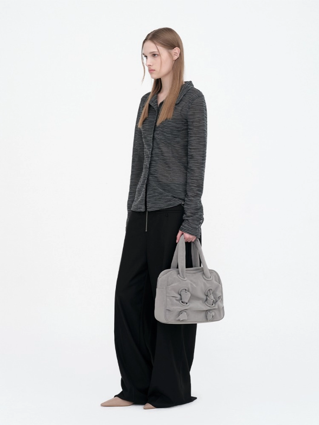 밀로 우먼 Nubuck Shirring Bag [Ash Gray] 상품 이미지 1