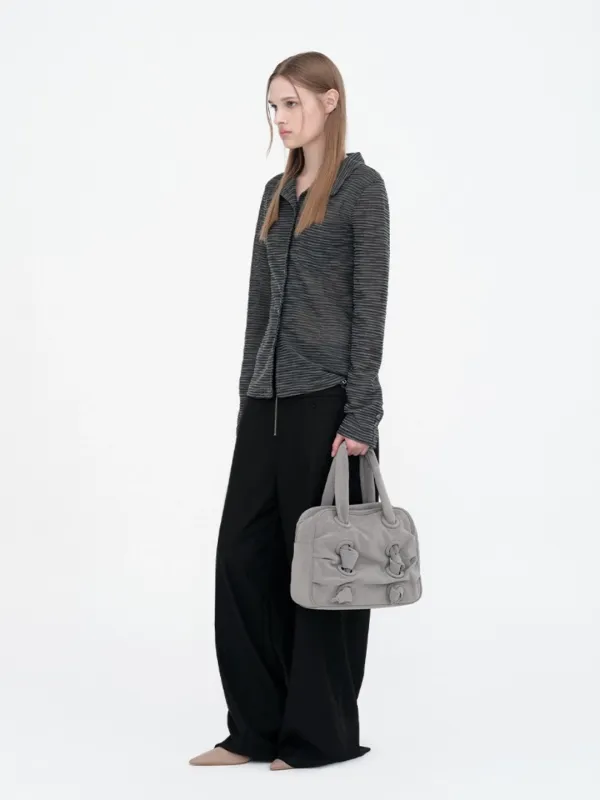 Nubuck Shirring Bag [Ash Gray]