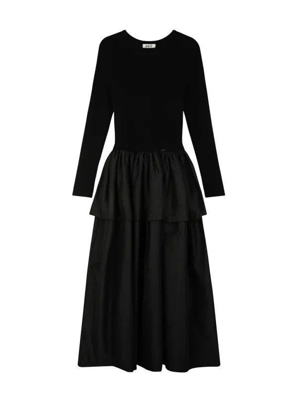 NYLON DOUBLE DRESS (BLACK)