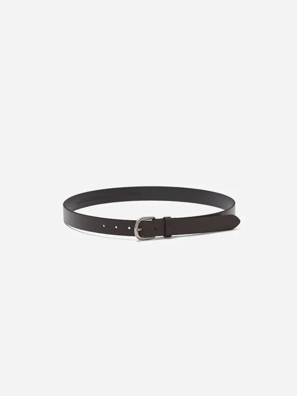 Essential Leather Belt Dark Brown