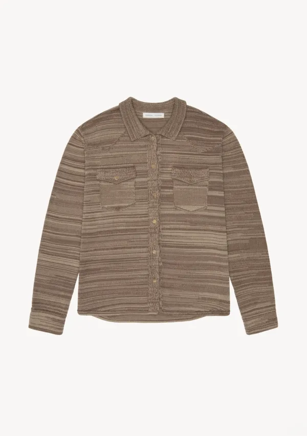 Denim Knit Shirt in Brown