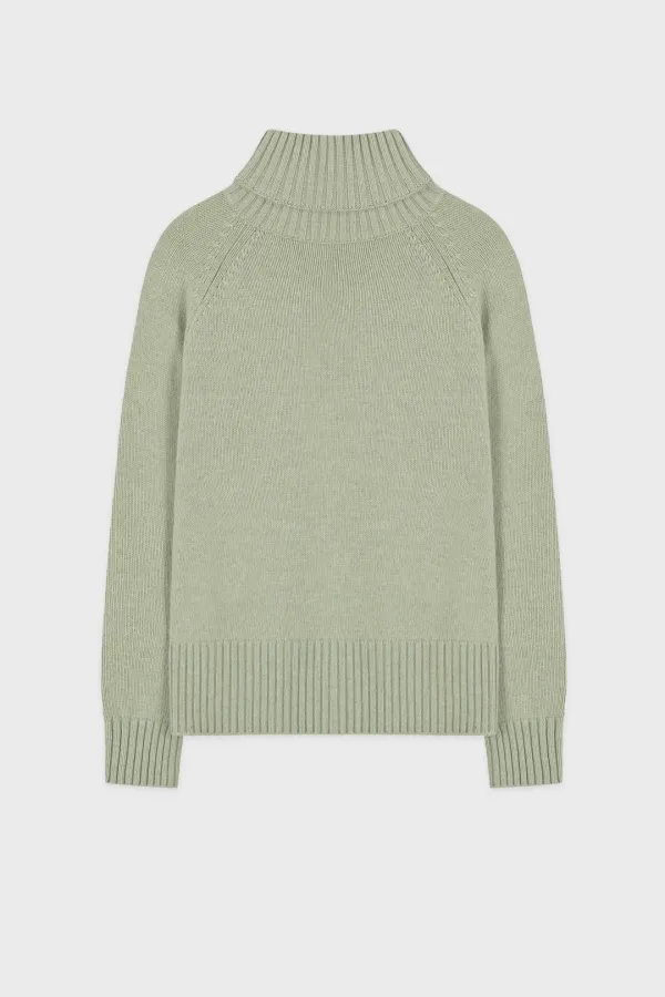 Middle Turtleneck Knit (Greyish Green)
