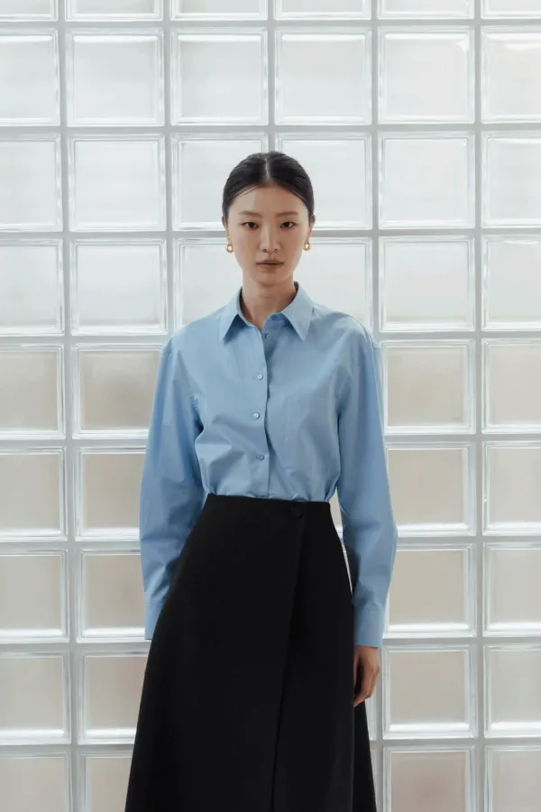 COTTON TAILORED SHIRTS - BLUE