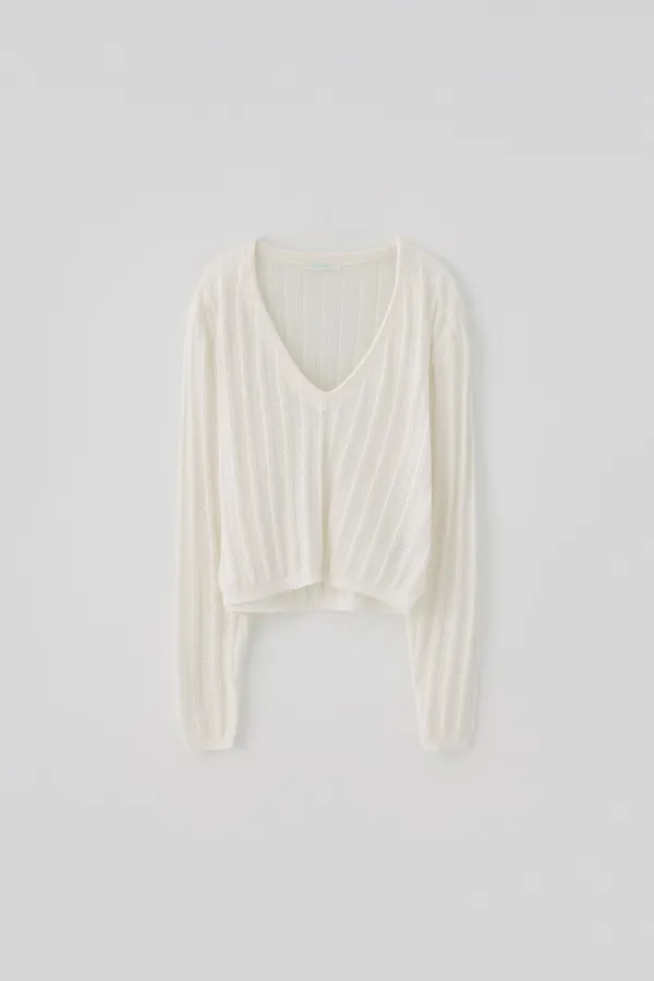 (1st re-stock) T/T Low pullover knit (white)