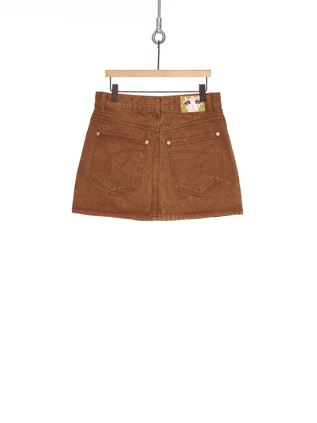푸쉬버튼 SS26 BROWN A-LINE DENIM MINI SKIRT 상품 이미지 3