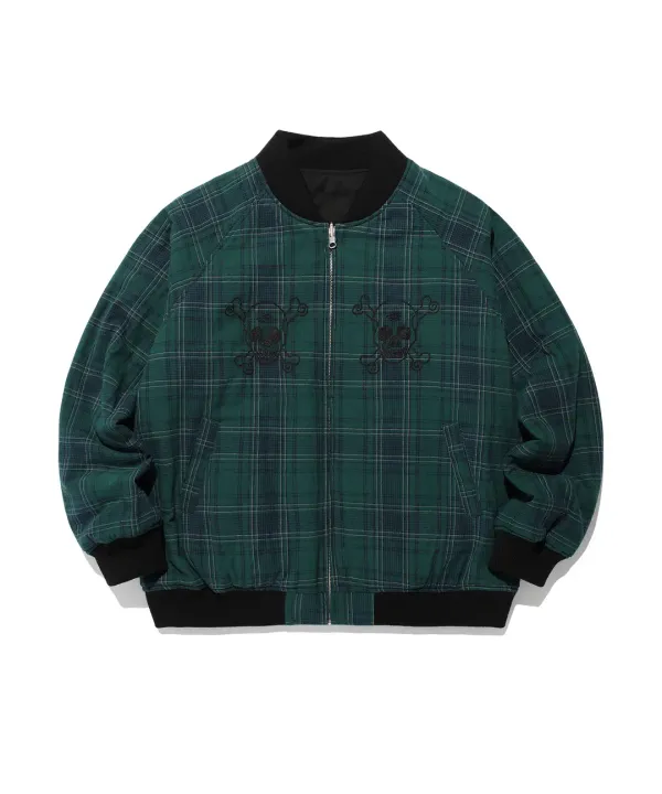 dressy checkered souvenir jacket[black]