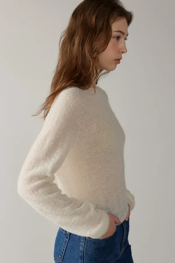 alpaca sheer pullover (ivory)