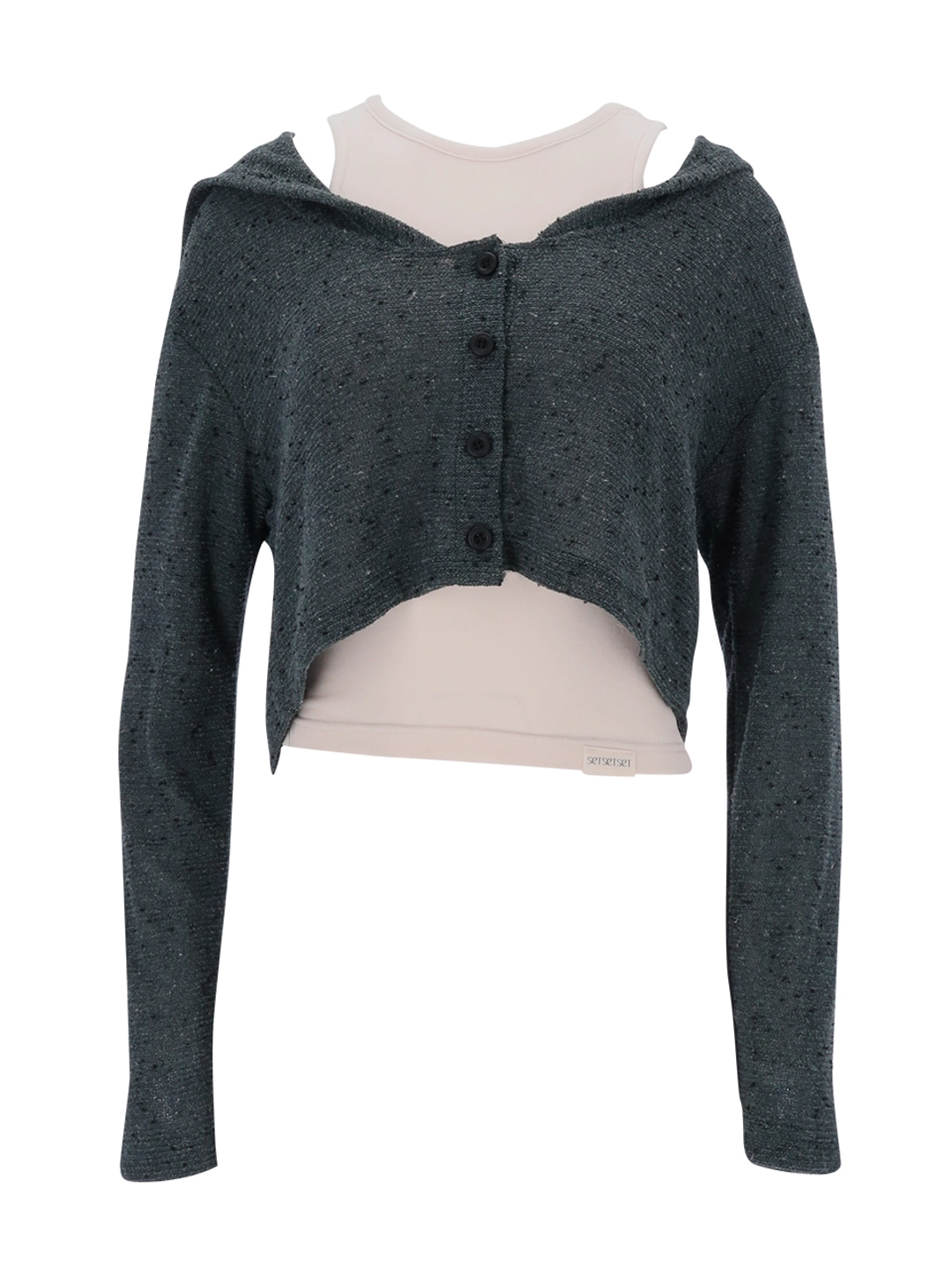 쎄쎄쎄 SAILOR DUST KNIT CARDIGAN DARK GREEN 상품 이미지 3