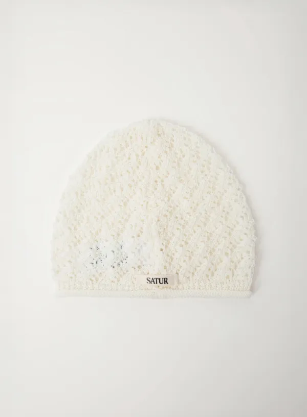 [신예은 Pick] (W) Crochet Knit Beanie - White