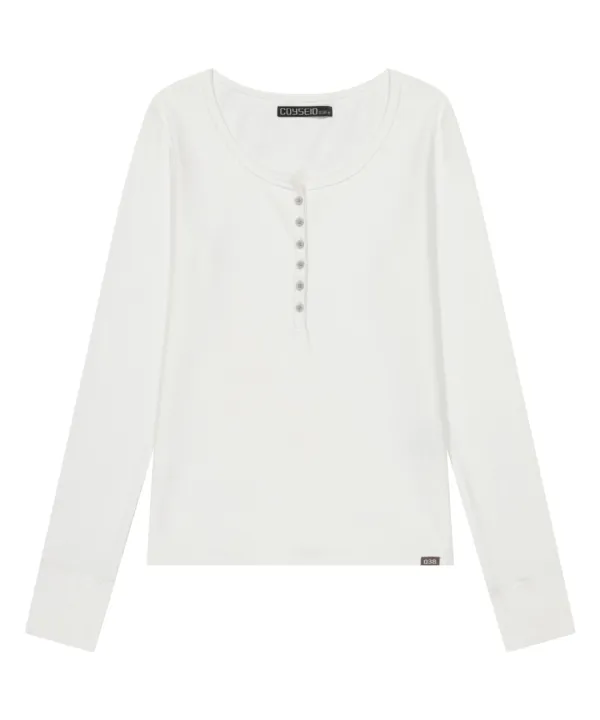 038 BUTTON LONG SLEEVE WHITE