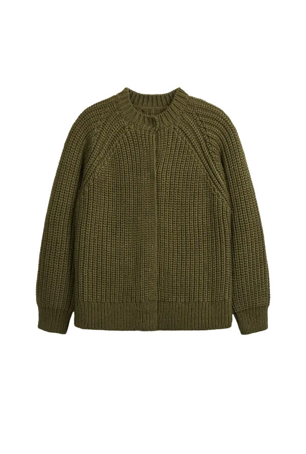 HEAVY KNIT CARDIGAN (OLIVE)