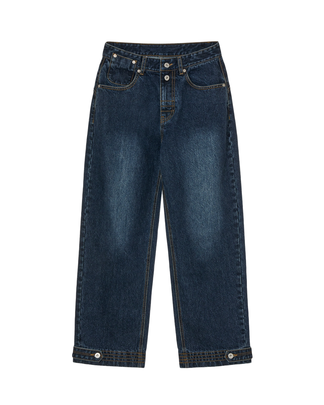 에이이에이이 CURVE DENIM PANTS [DARK BLUE] 상품 이미지 1