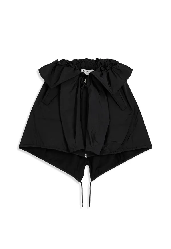 WRAP PADDED SKIRT, BLACK