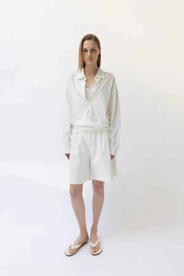 Back Side Buckle Shorts_White