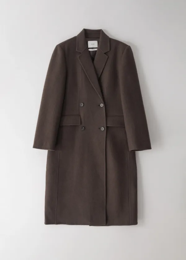 Classic Double-Breasted Coat(Brown)