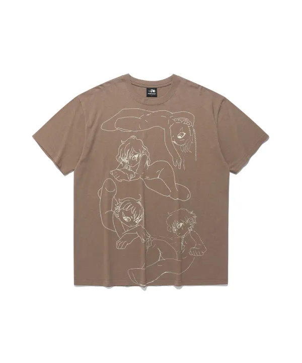 heaven gatekeeper line tee[brown]