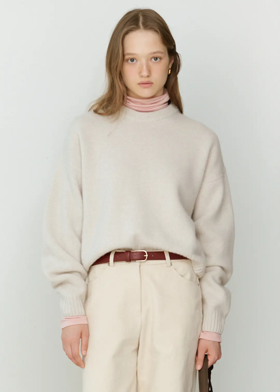 더라이 Cashmere Round Knit(Ivory) 상품 이미지 2