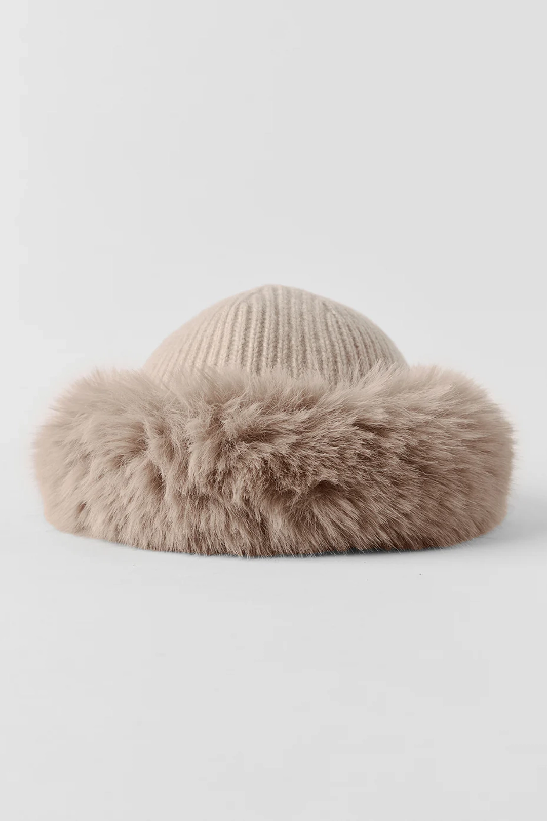 알로요가 Courchevel Cashmere Faux Fur Beanie - Oat Heather 상품 이미지 1