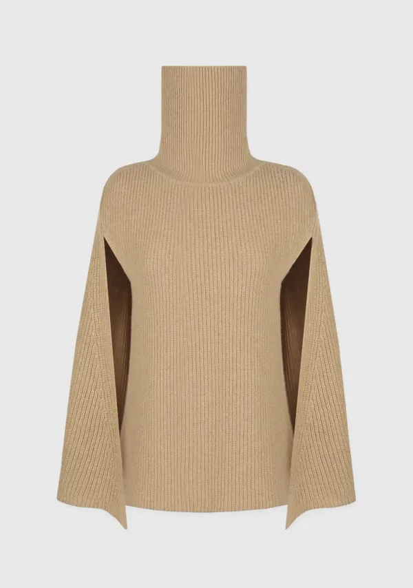 2nd) Rouis Cape Shawl Knit Beige