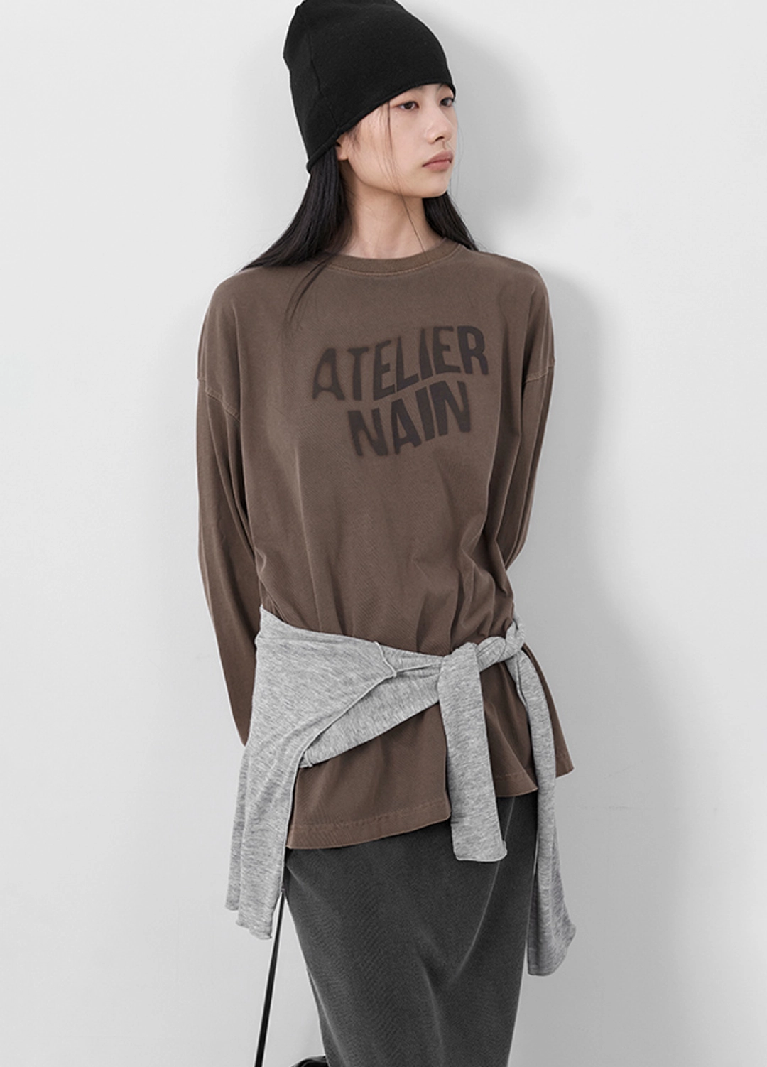 아뜰리에 나인 (T-7268)BLUR LOGO PIGMENT TEE 상품 이미지 2