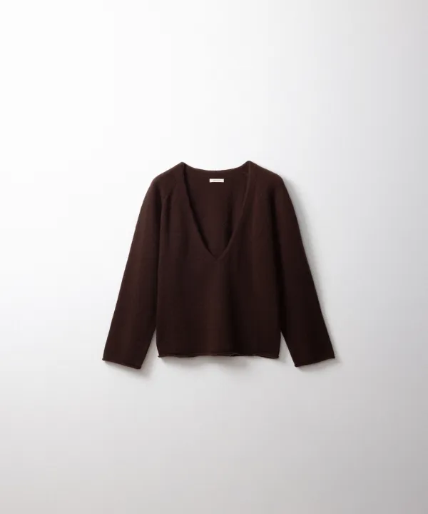 메리노울 딥 브이넥 니트 (brown)