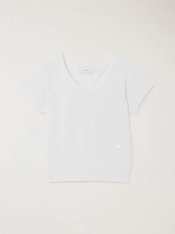 SUMMER LINEN V-NECK KNIT IVORY_UDSW6B233IV
