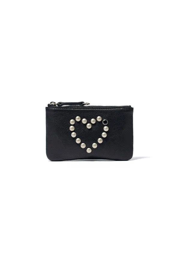 HEART STUD CHAIN WALLET, BLACK