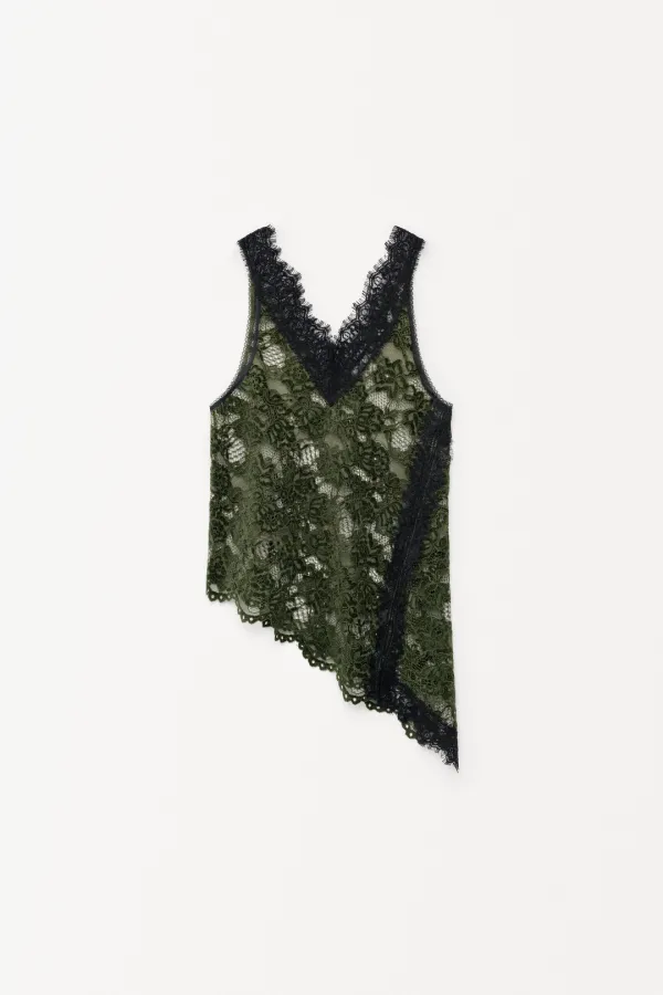 Vitoria V Lace Top dark green