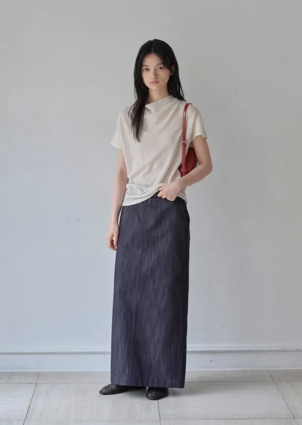 COWL-NECK DRAPE TOP (cream ivory)