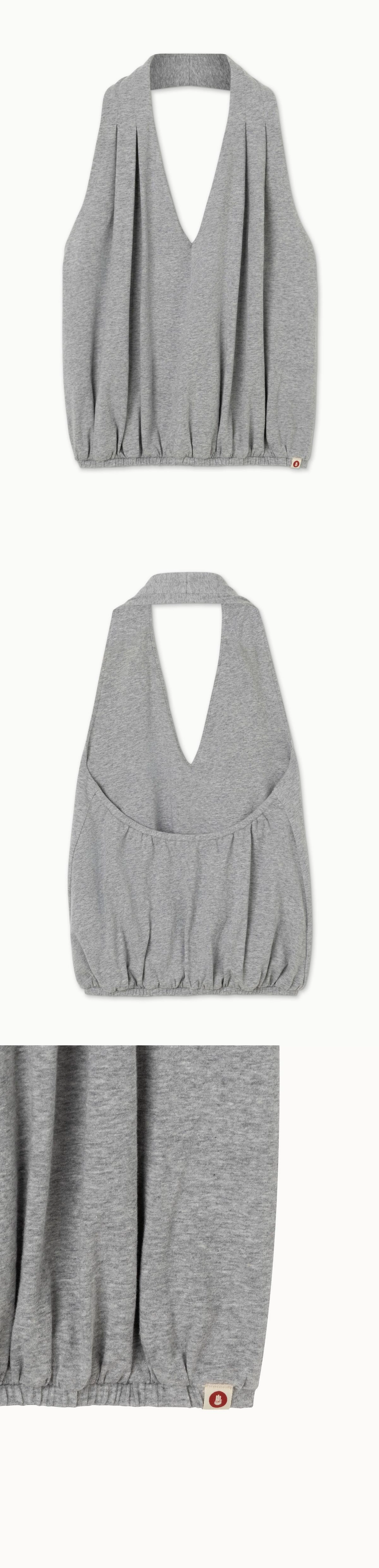 부디무드라 Petal halter top_Dark Melange Grey 상품 이미지 1