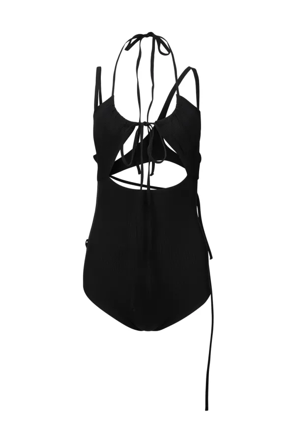MULTIWAY STRAP SWIM SUIT BLACK