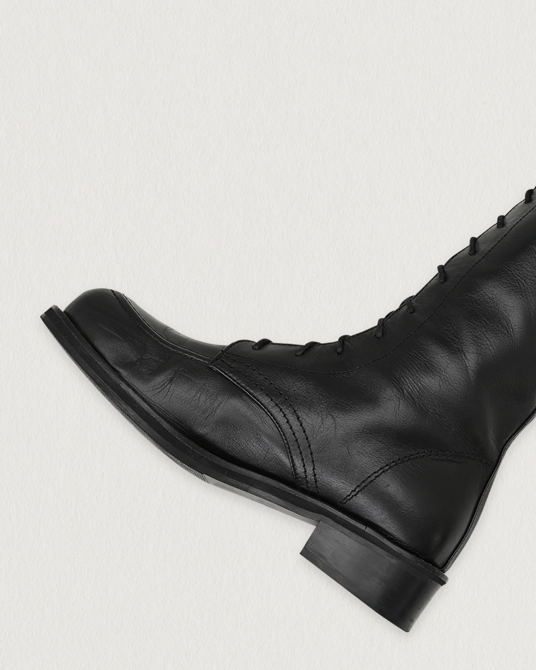 플레따 [Exclusive] flétta Handmade Lace-up Middle Boots_Black 상품 이미지 3