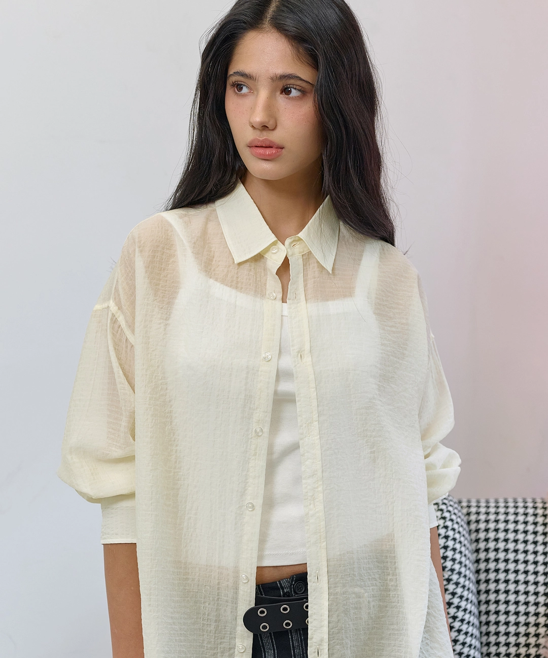 비터셀즈 Bonnie Check Shirt-Cream 상품 이미지 2