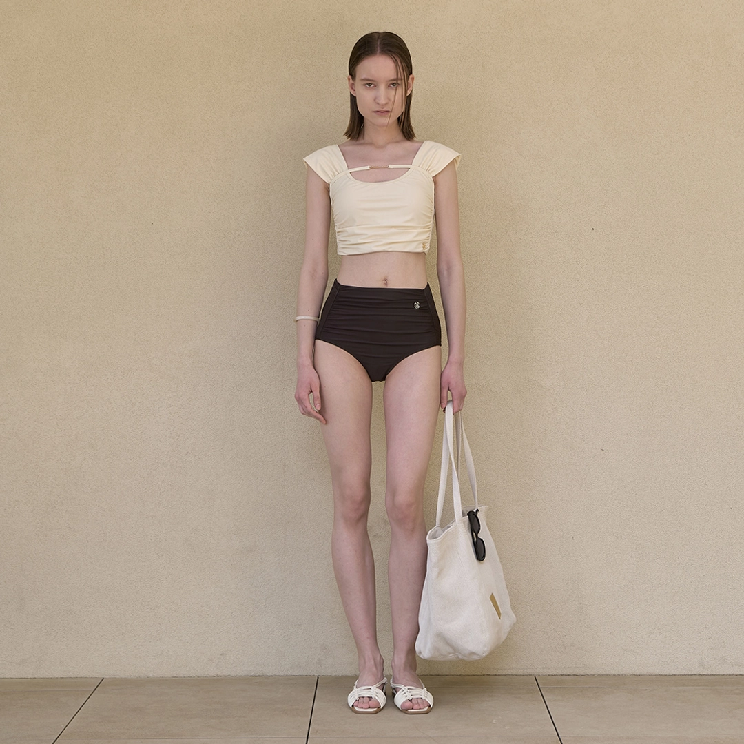 아뜰리에 나인 (SW-808)SWAN HIGH WAIST SWIM PANTS DEEP BROWN 상품 이미지 2