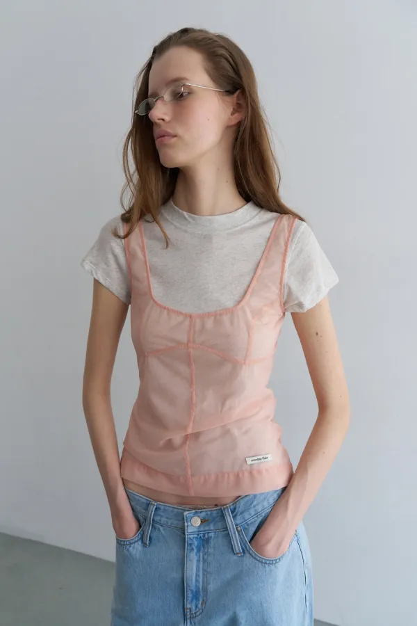MESH CORSET SLEEVELESS_PEACH